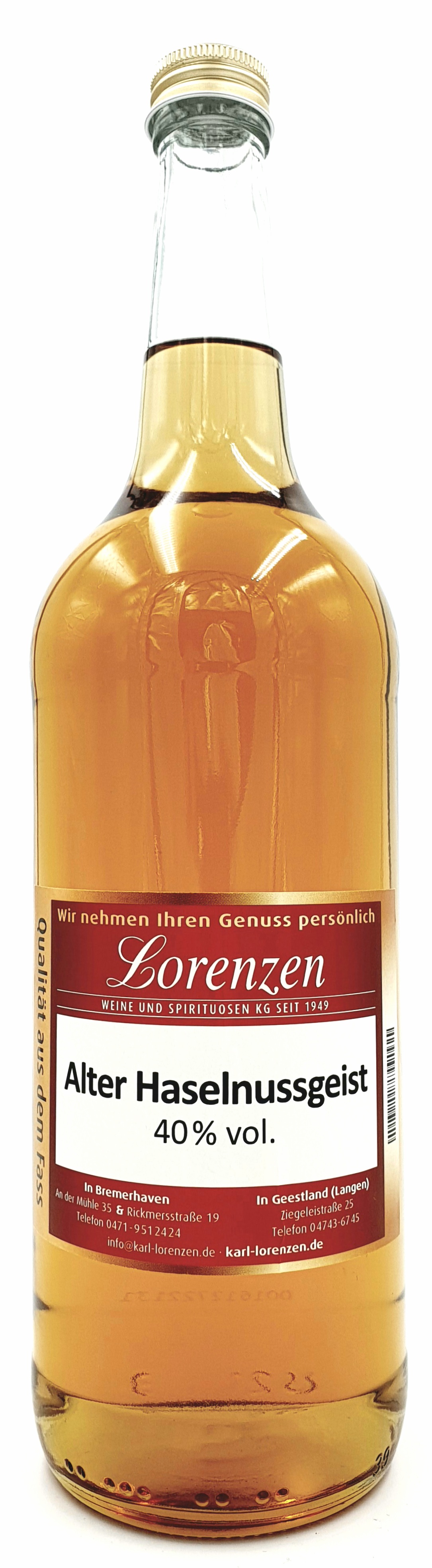 Alte Haselnuss 40% vol. milde Nuss-Spirituose lose vom Fass