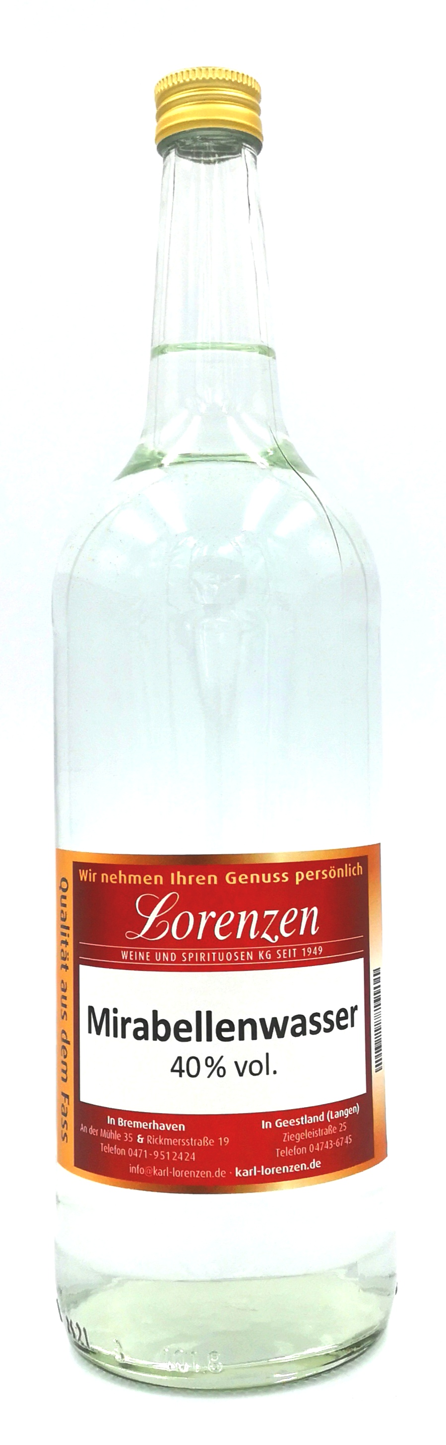Mirabellenwasser milder Obstbrand 40% vol. lose vom Fass