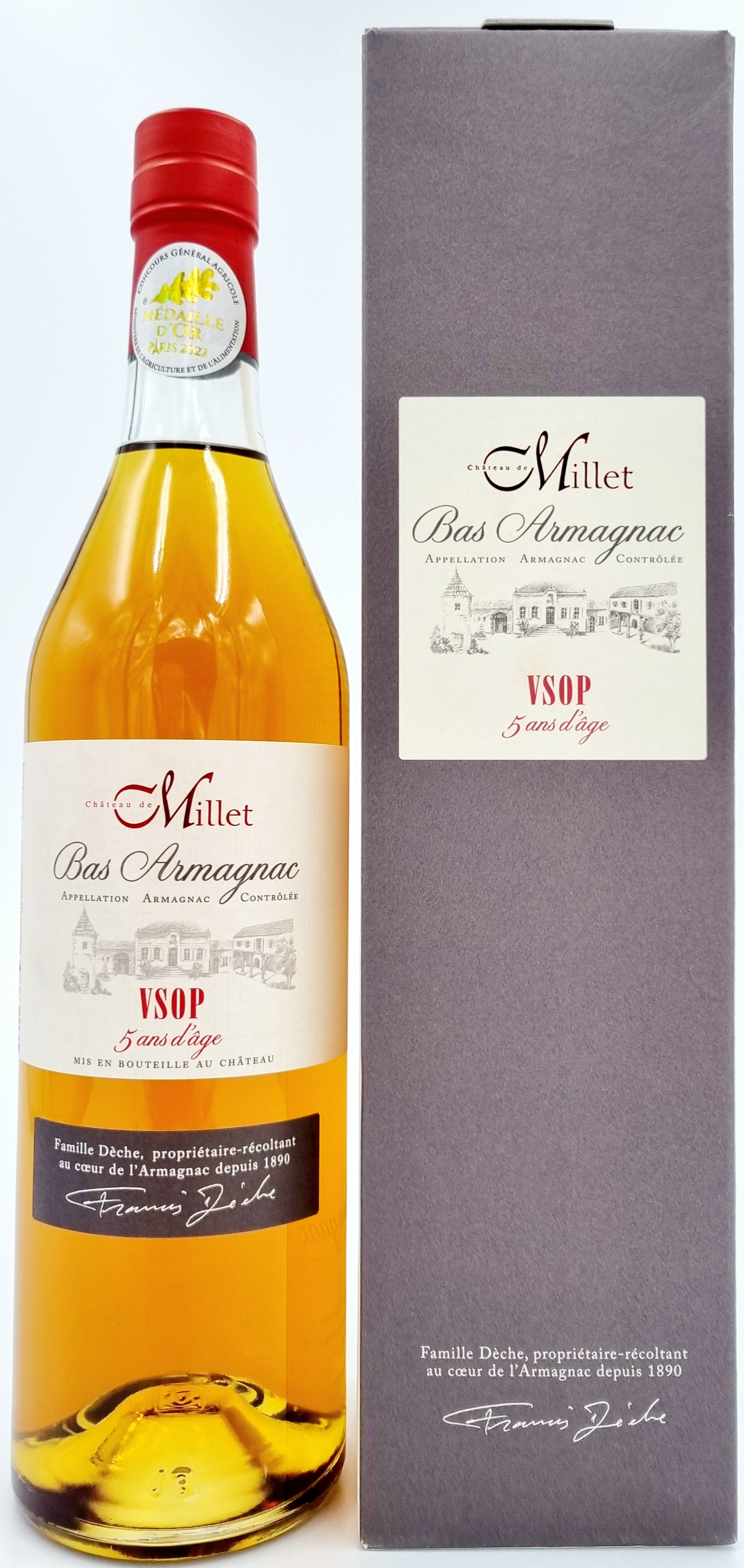 Domaine de Millet Bas Armagnac VSOP 5 Jahre 42 % vol. Côtes de Gascogne 0,7 l