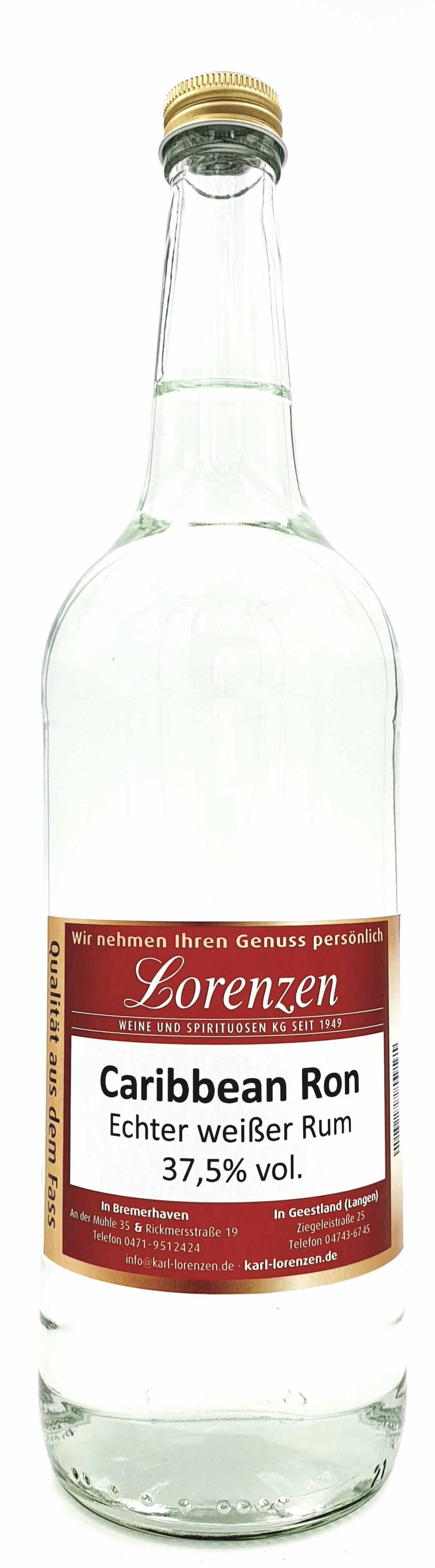 Caribbean Ron echter weißer Rum 37,5% vol. lose vom Fass