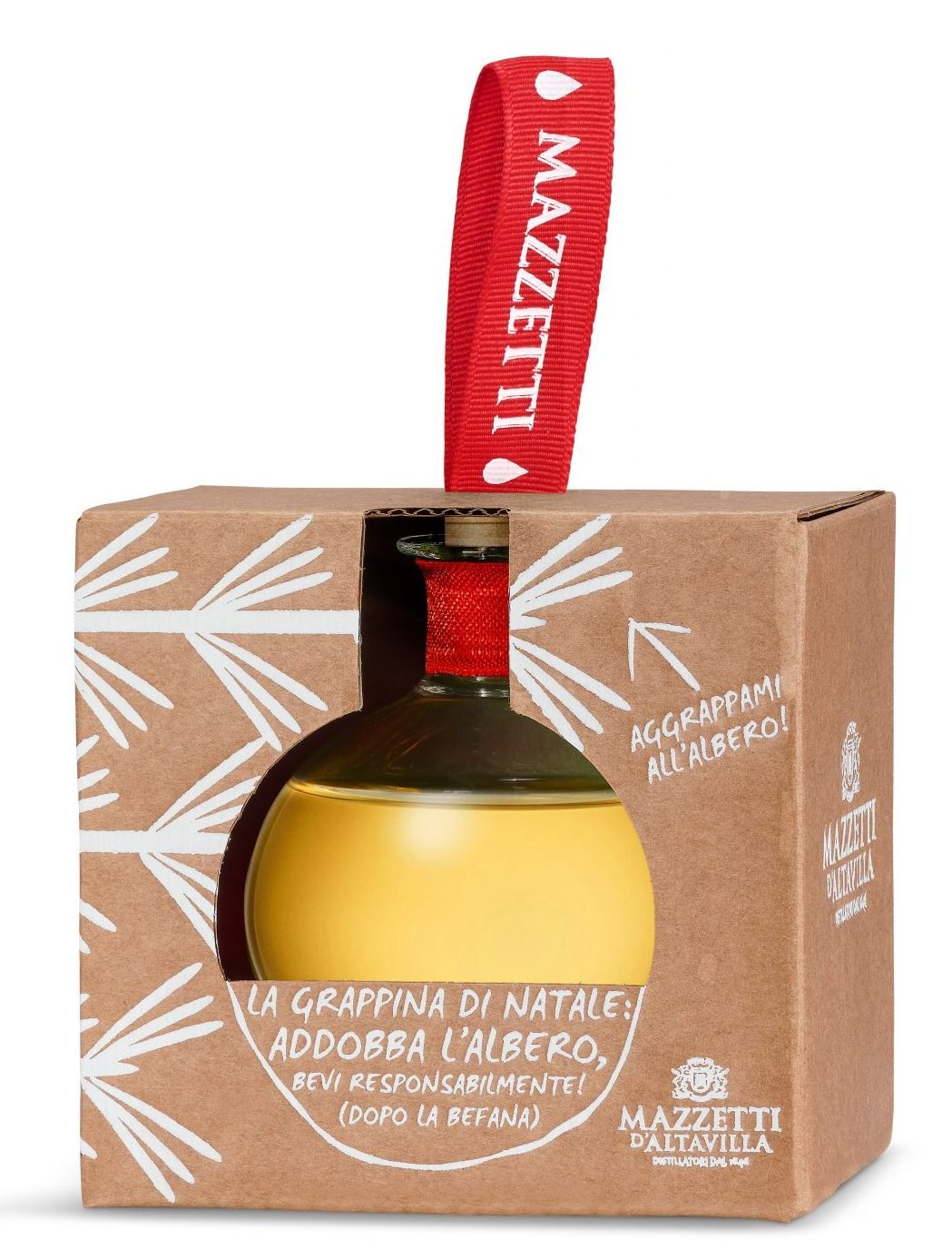 Mazzetti Grappa Invecchiata "La Grappina di Natale" Weihnachtskugel 40% vol. 0,1 l
