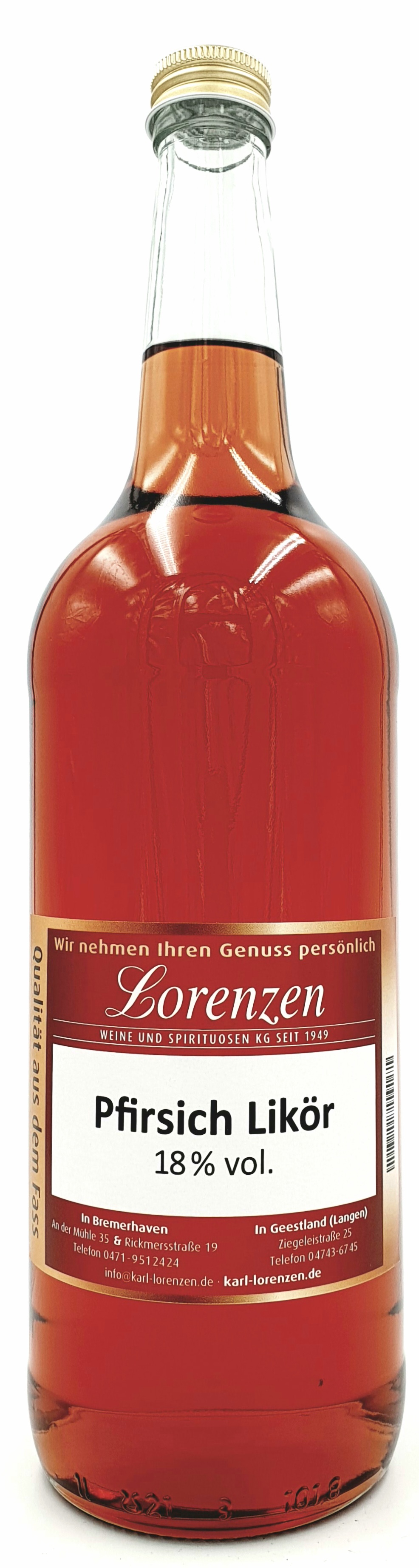 Roter Weinberg-Pfirsich Likör 18% vol. lose vom Fass