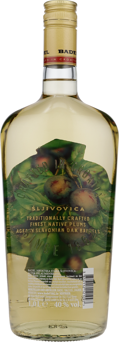 Badel Sljivovica 40% vol. Alter Pflaumenbrand 1,0 l