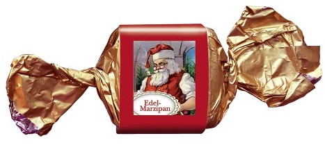 Lauenstein Confiserie Weihnachts-Burghappen Edelmarzipan Zartbitter 25 g