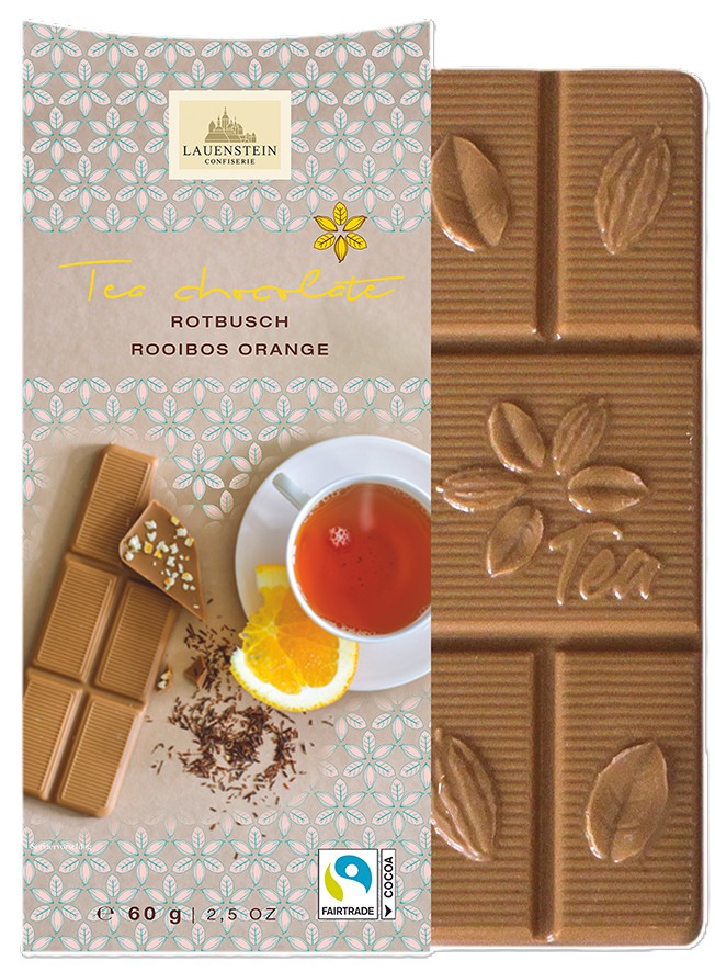 Lauenstein Confiserie Tea Chocolate Rooibos Orange weiße Schokolade 60 g