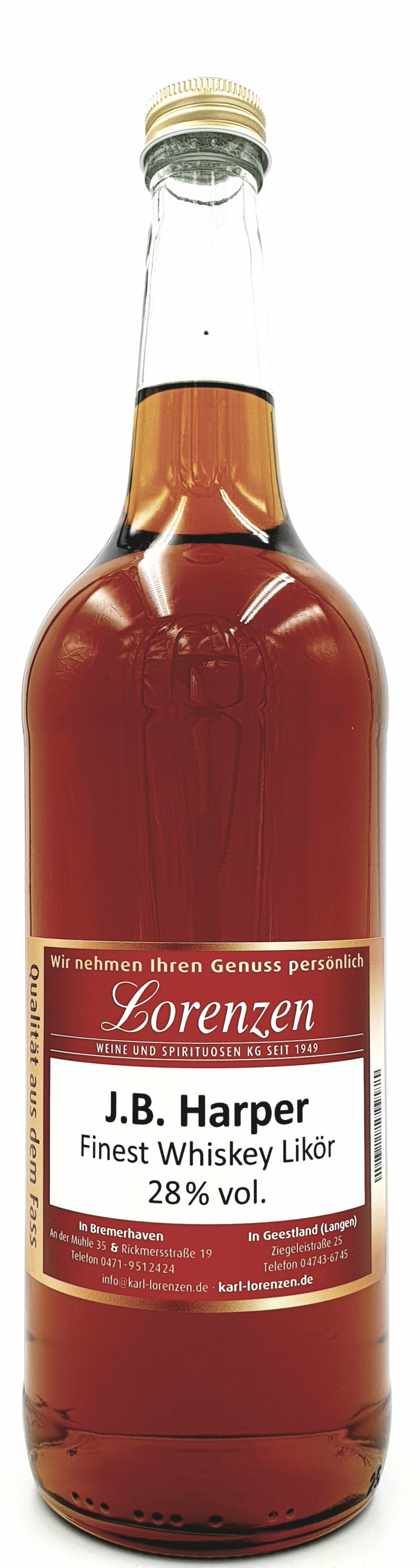J.B. Harper Finest Whiskey Likör 28% vol. lose vom Fass