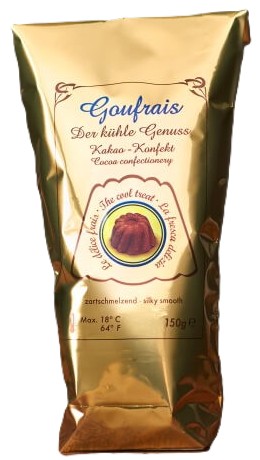 Goufrais - Der kühle Genuss - Gugelhupf Kakaokonfekt Goldtüte 150 g