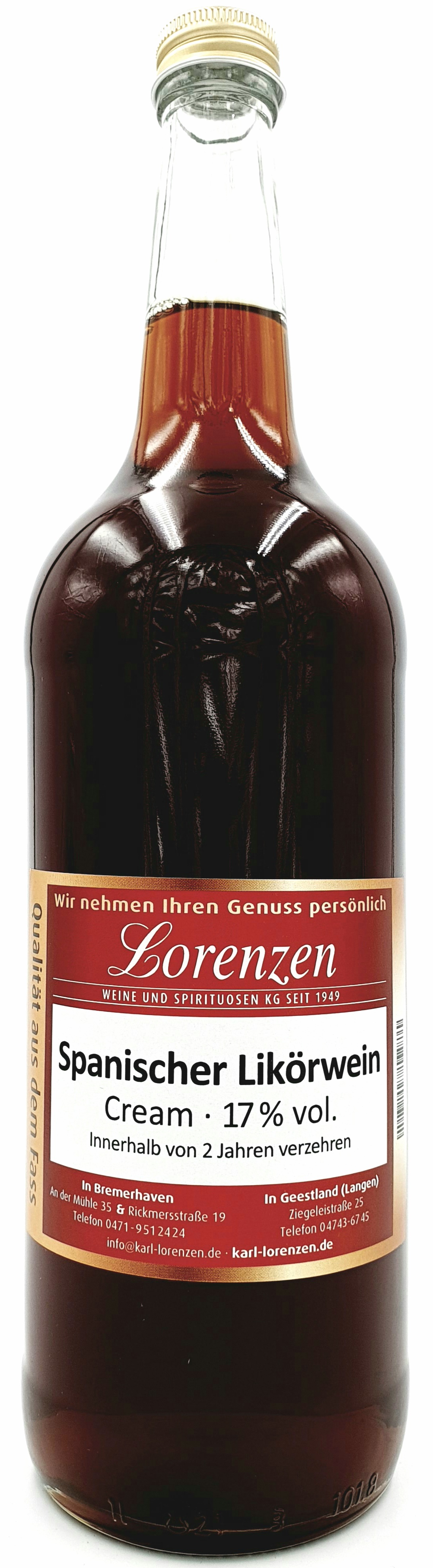 Spanischer Likörwein Cream 17% vol. lose vom Fass