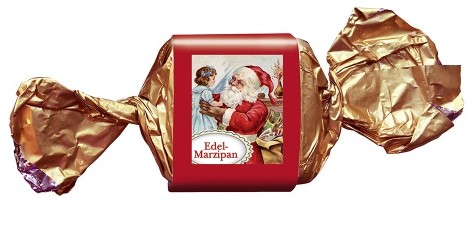 Lauenstein Confiserie Weihnachts-Burghappen Edelmarzipan Zartbitter 25 g
