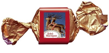 Lauenstein Confiserie Weihnachts-Burghappen Edelmarzipan Zartbitter 25 g