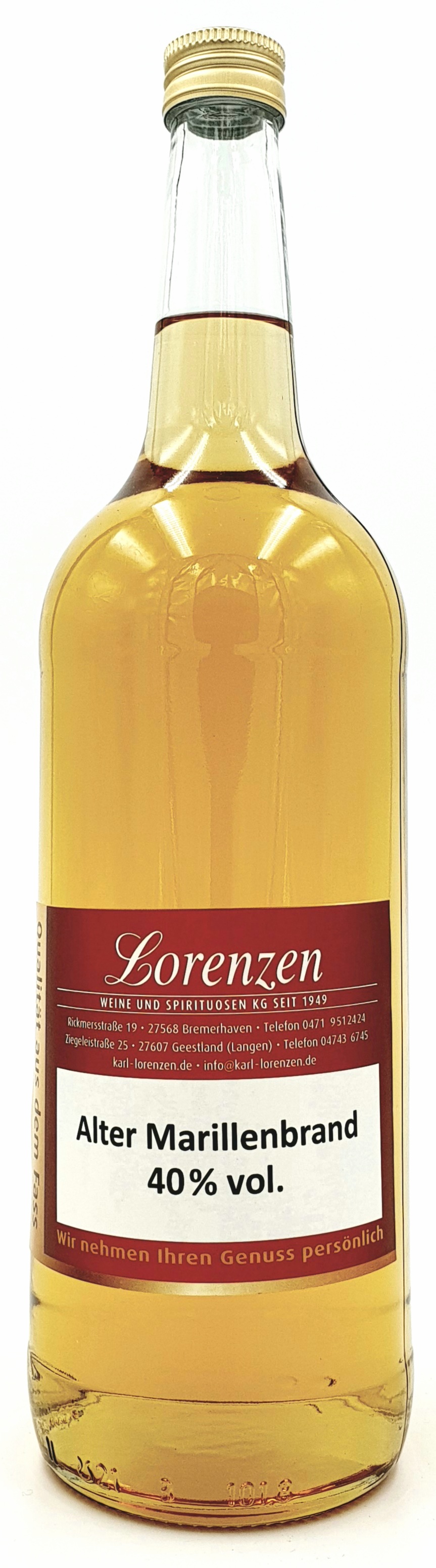 Alte Marille 40% vol. milde Obstspirituose lose vom Fass