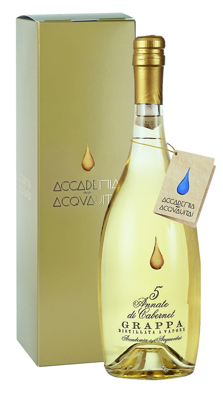 Grappa 5 Annate "Accademia" Grappa Cabernet Invecchiata 38% vpl. 0,7l