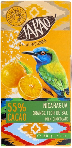 Lauenstein Confiserie JAKAO Nicaragua Orange Fkeur de Sal 55% Schokolade BIO 60 g