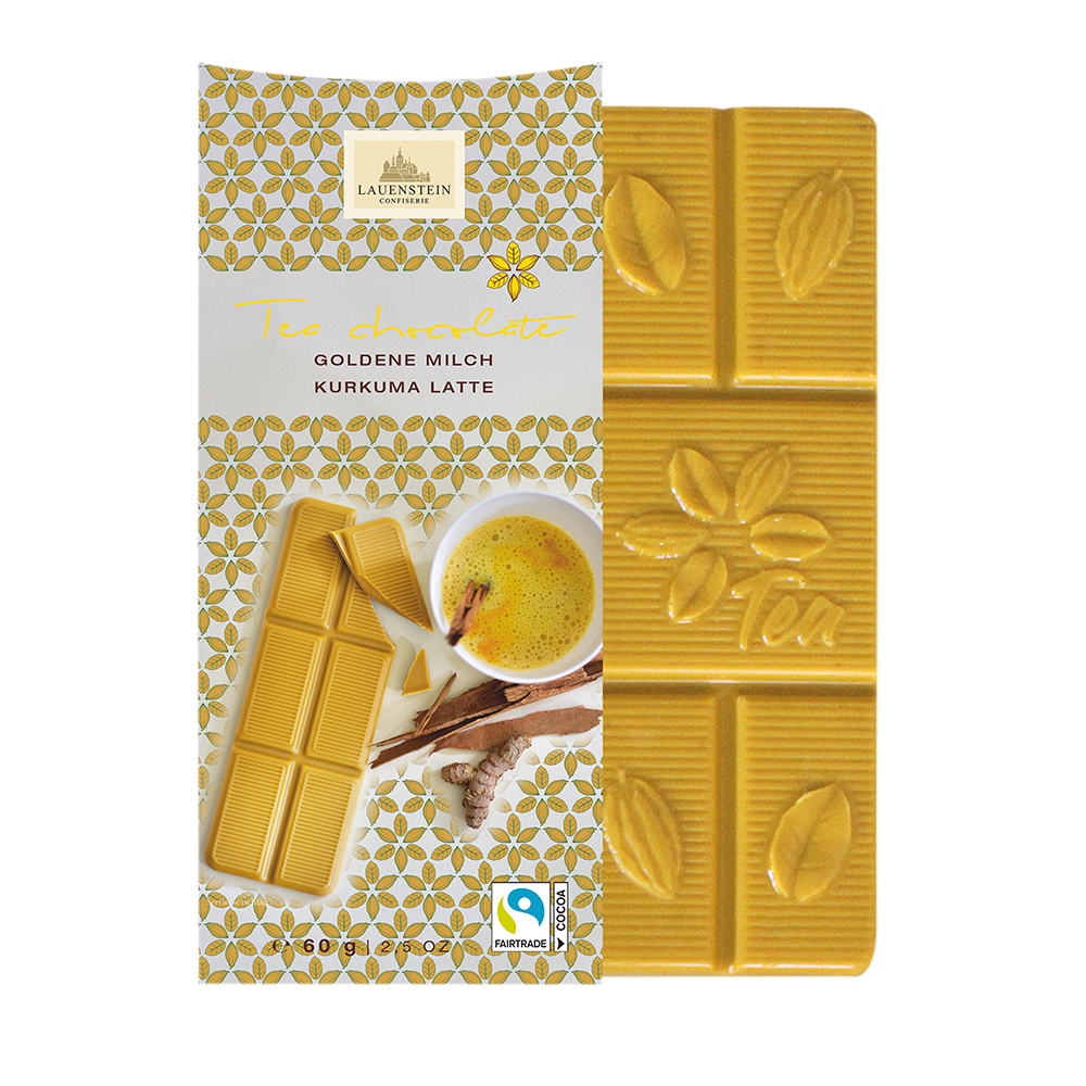 Lauenstein Confiserie Tea Chocolate Goldene Milch Kurkuma Latte weiße Schokolade 60 g