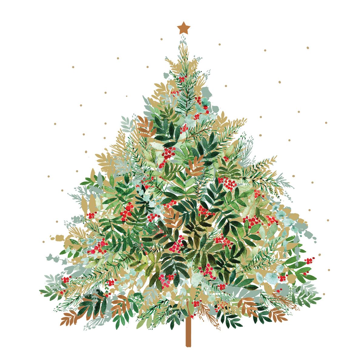 PPD Design Serviette "Christmas Hill Tree" 12,5x12,5cm Stk.