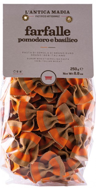 L' Antica Madia Farfalle Pomodore e Basilico Piemont Italien 250 g