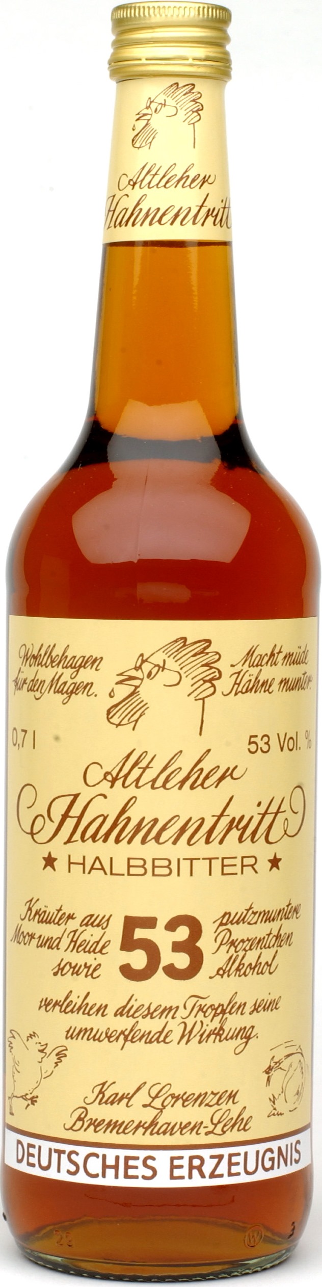 Altleher Hahnentritt 53%vol. unser original Kräuterhalbbitter 0,7 l