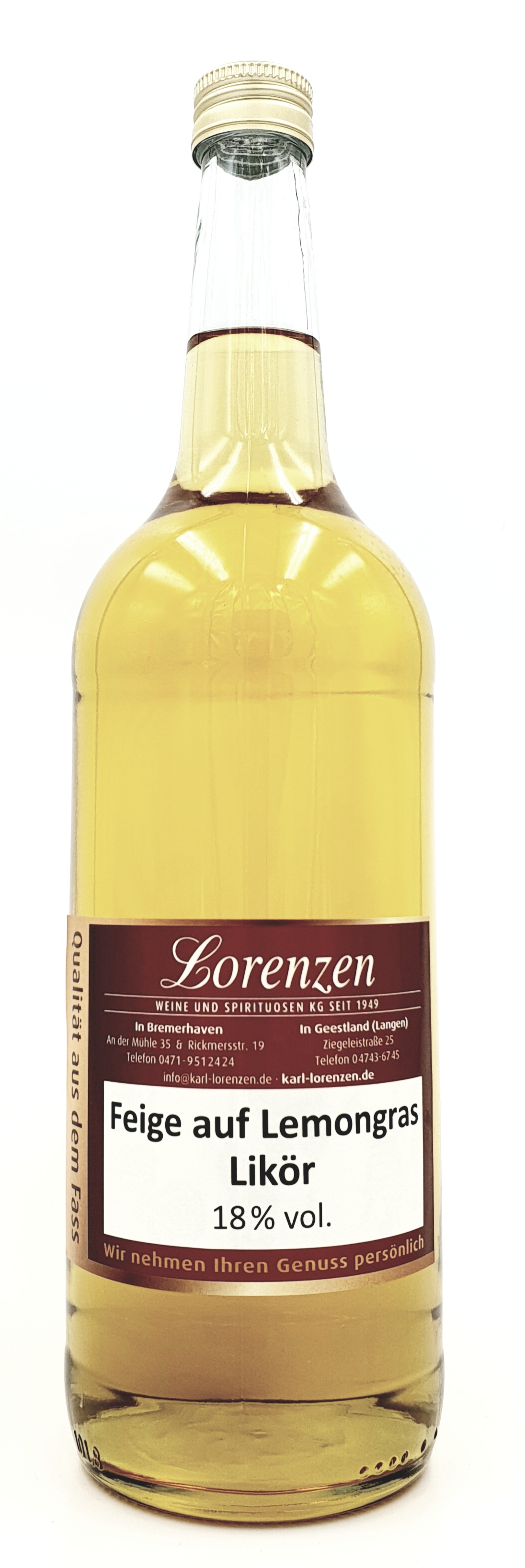 Feige auf Lemongras Likör 18% vol. lose vom Fass