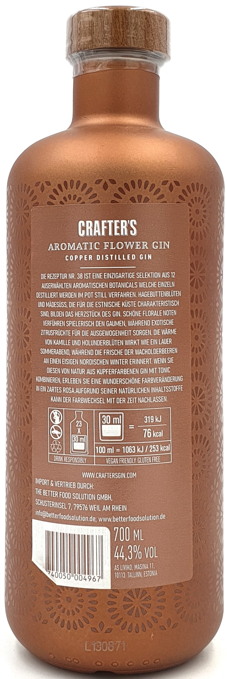 Crafter's Aromatic Flowers London Dry Gin 44,3% vol. 0,7l