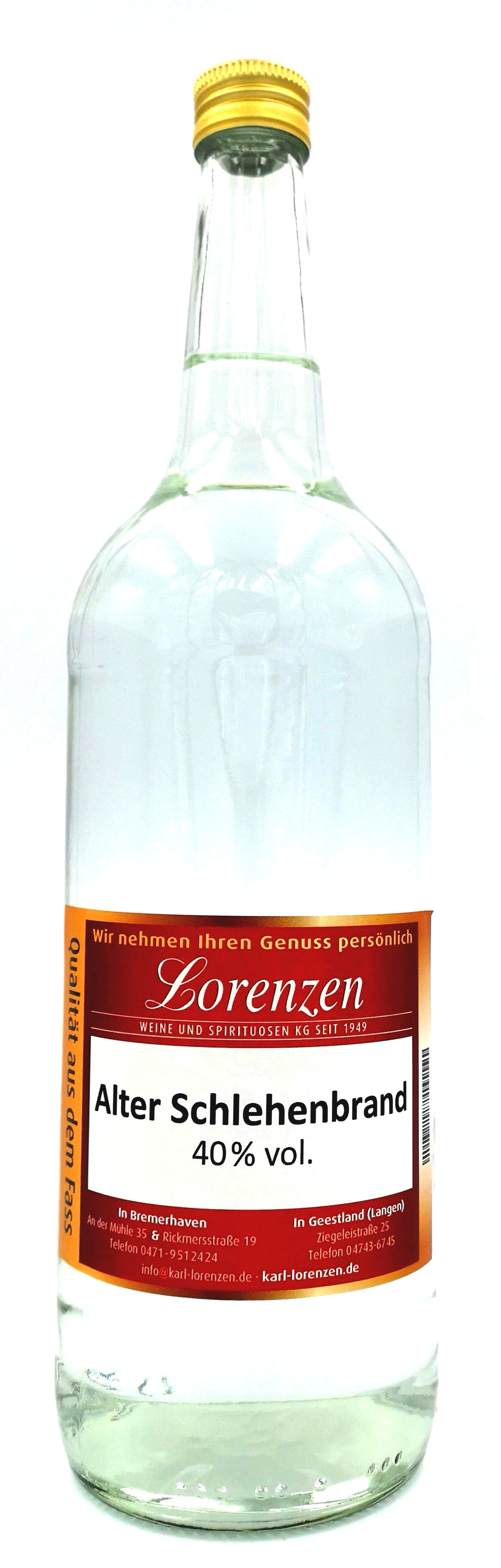Alte Schlehe 40% vol. milde Obstspirituose lose vom Fass