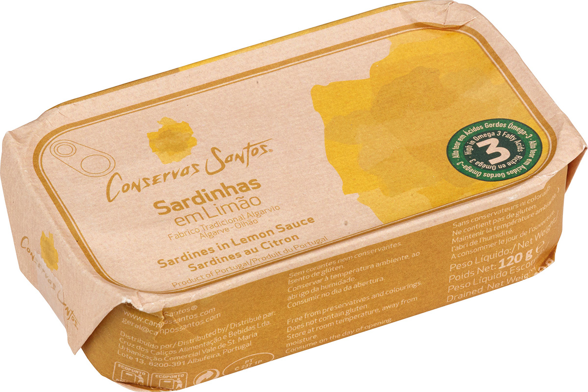Conservas Santos Sardinhas em Limâo Sardinen mit Zitronensauce Portugal 120 g
