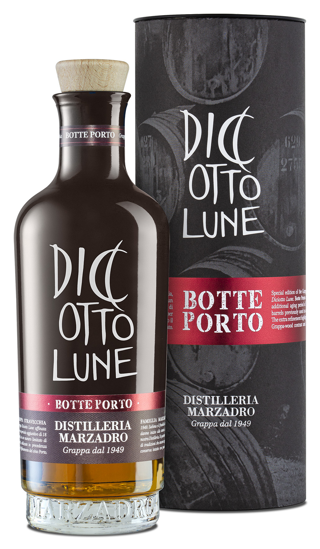 Marzadro Dic'otto Lune PORTO 42% vol. Grappa 0,7 l