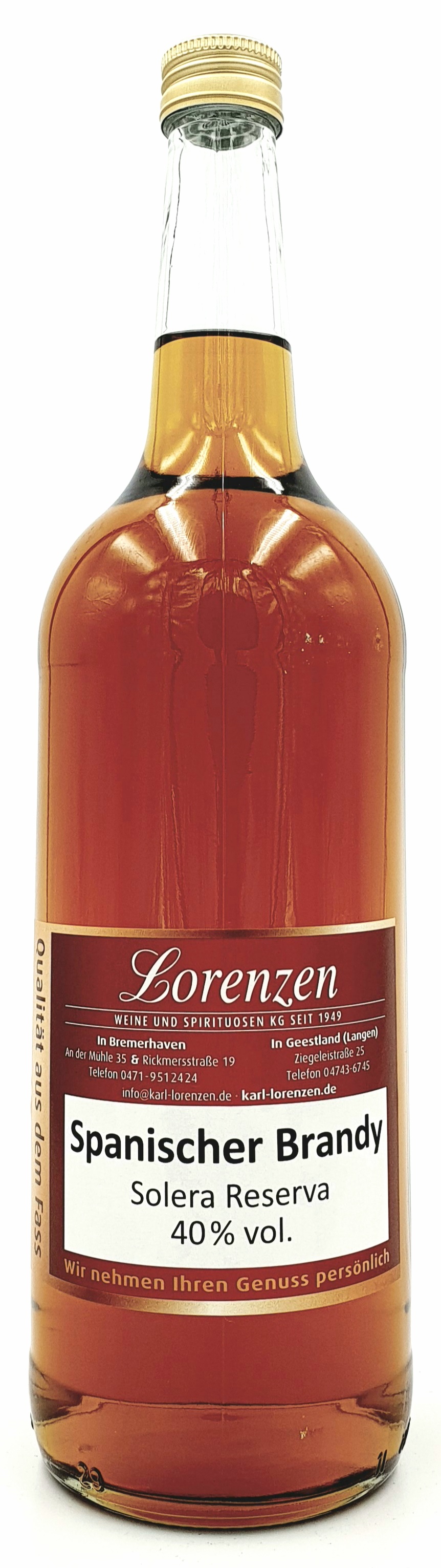 Spanischer Brandy Solera Reserva 40% vol. lose vom Fass