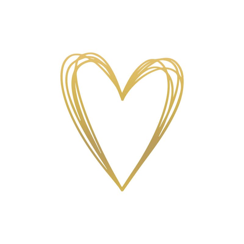 PPD Design Serviette "Pure Heart Gold" 12,5x12,5cm Stk.