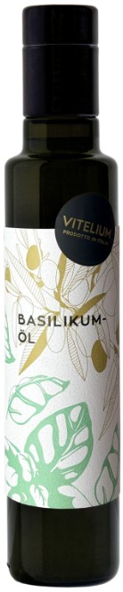 Vitelium Basilikumöl natives Olivenöl Extra mit Basilikum Italien 0,25 l