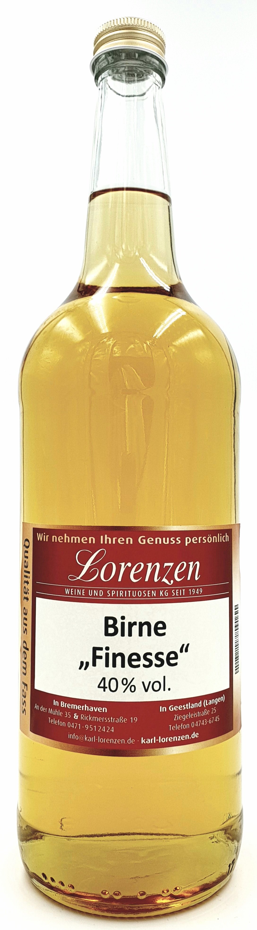 Birne "Finesse" 40% vol. milde Obstspirituose lose vom Fass