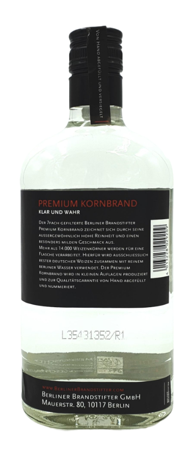 Berliner Brandstifter Premium Kornbrand 38% vol. 0,7l