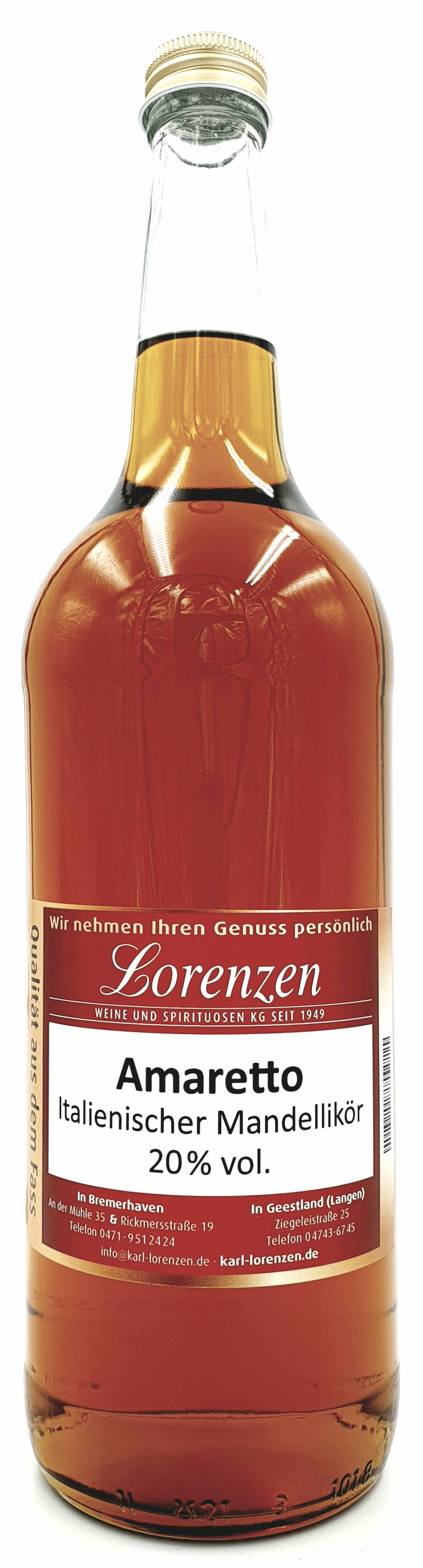 Amaretto Bittermandel-Likör nach italienischer Art 20% vol. lose vom Fass