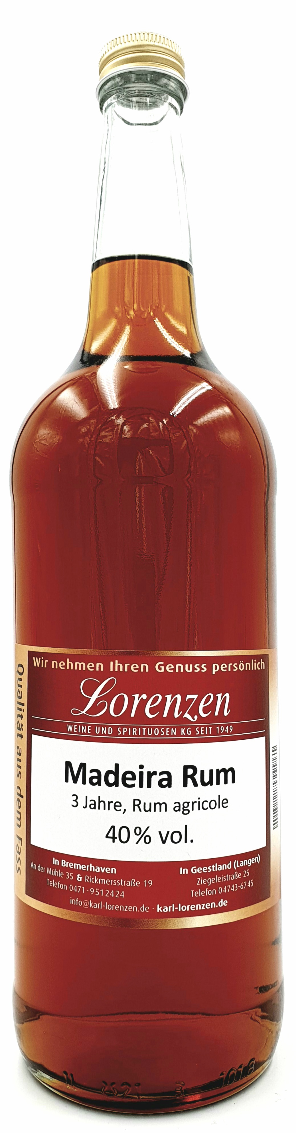 Madeira Rum 3 Jahre 40% vol. lose vom Fass