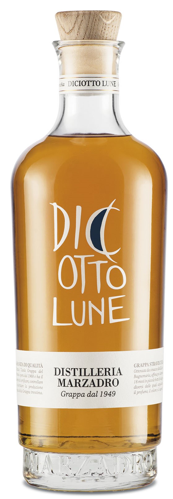 Marzadro Dic'otto Lune, 41% vol. Grappa 18 Lune, 0,7 l